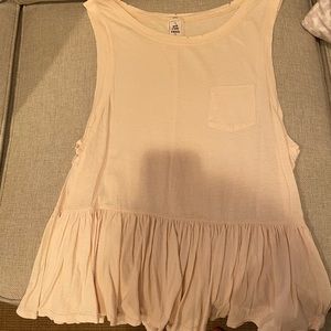 We The Free light pink ruffle tank